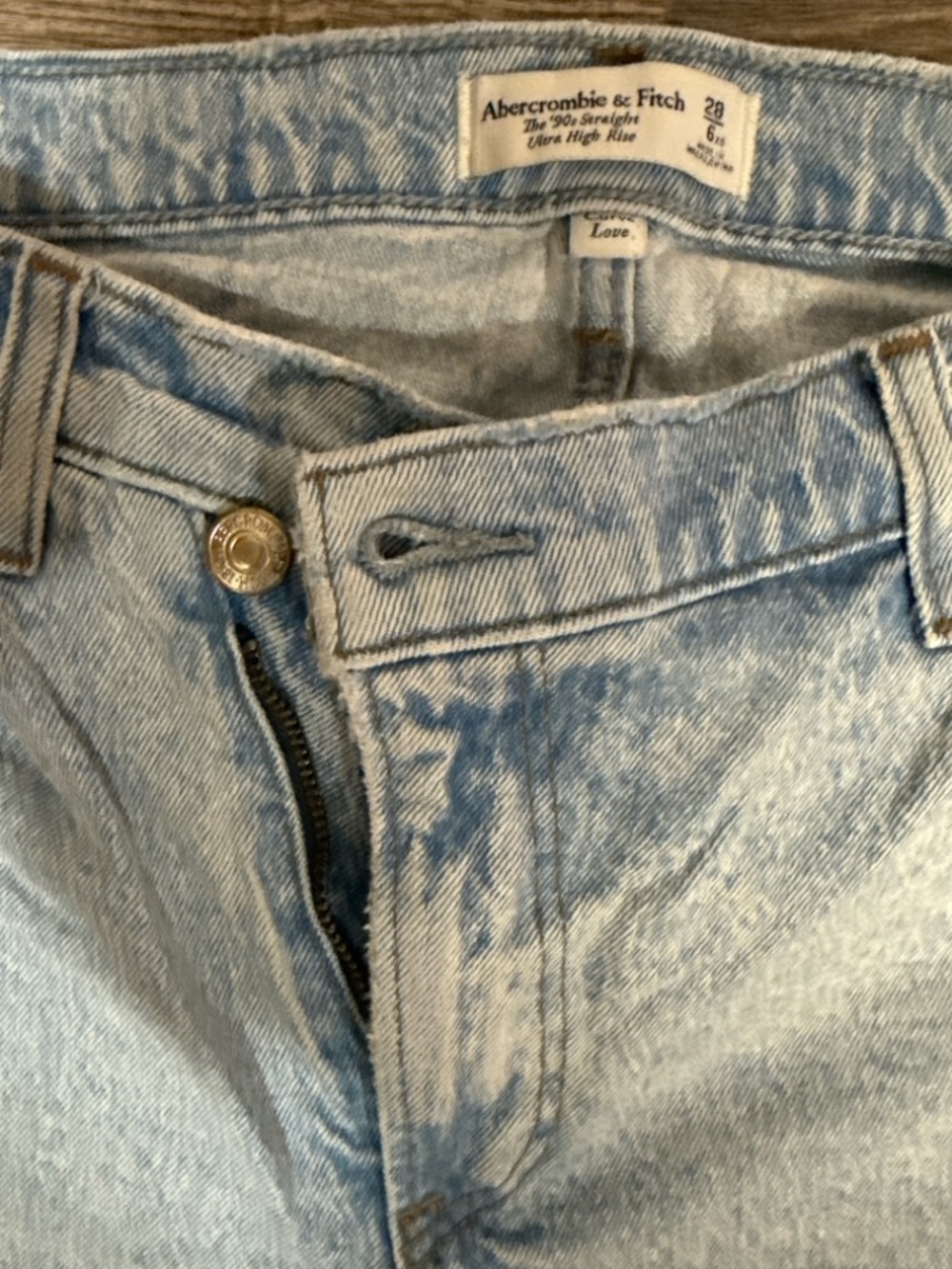 Abercrombie & Fitch Light Blue Straight Leg Jeans - Picture 3 of 8